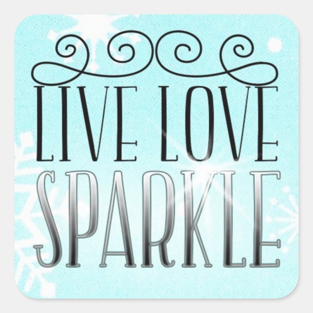 ADESIVO QUADRADO "AMOR VIVO SPARKLE" (Frente)