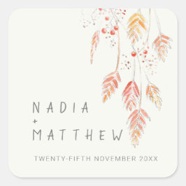 Adesivo Quadrado Amoras de erva de castigo creme de laranja