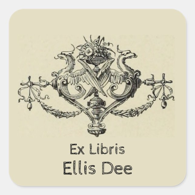 Adesivo Quadrado Ampliação da Exposição Universal Bookplate 1900 (Frente)