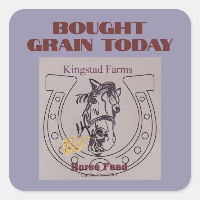 Adesivo Quadrado Ampola de alimentação de grão adicionada (Frente)