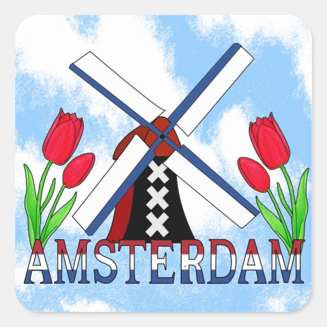Adesivo Quadrado Amsterdam Sticker (Frente)