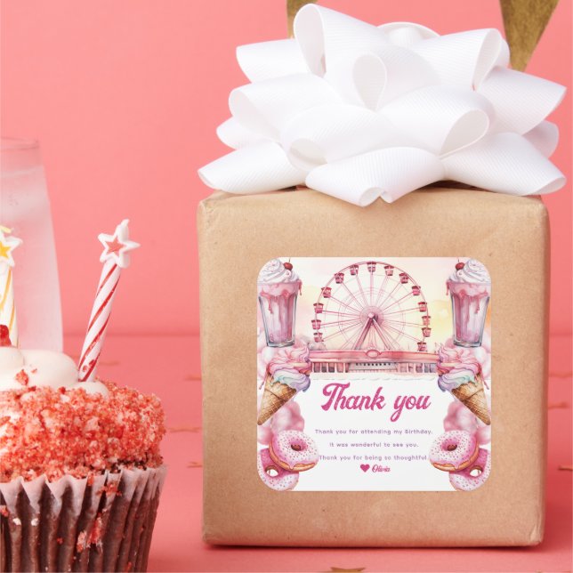 Adesivo Quadrado Amusement Park Birthday (Festa)