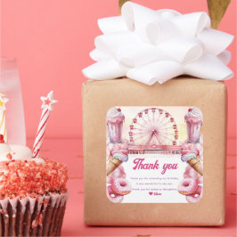 Adesivo Quadrado Amusement Park Birthday