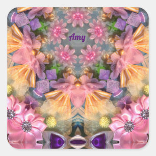 Adesivo Quadrado AMY ~ Shades Amarelo, Puro, Rosa, Azul