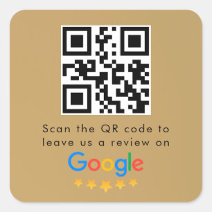 Adesivo Quadrado Análises do Google   Business Review Link QR Code