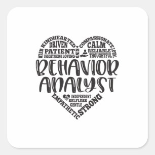 Adesivo Quadrado Analista de comportamento, terapeuta da ABA
