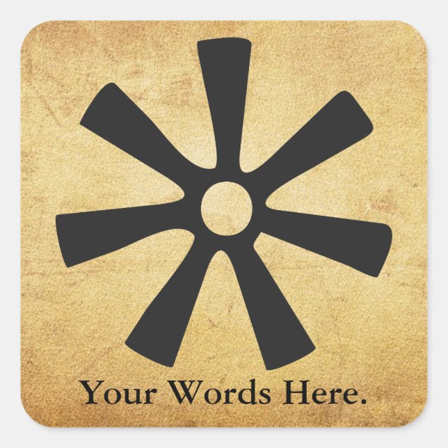 Adesivo Quadrado ANANSE NTONTAN | Símbolo da sabedoria, criatividad (Frente)