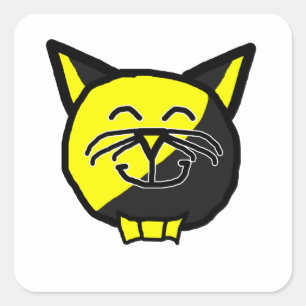 Adesivo Quadrado Anarkitty com suiças brancas Anarchyball