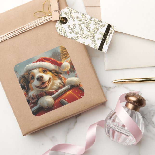 Adesivo Quadrado Anatólia Shepherd Cachorro Porta copos Natal (Presentear)