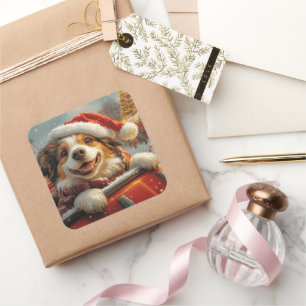 Adesivo Quadrado Anatólia Shepherd Cachorro Porta copos Natal