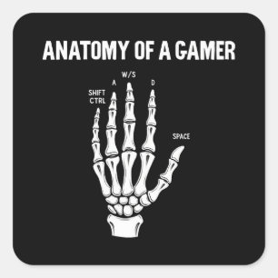 Adesivo Quadrado Anatomia De Mão De Esqueleto De Jogador