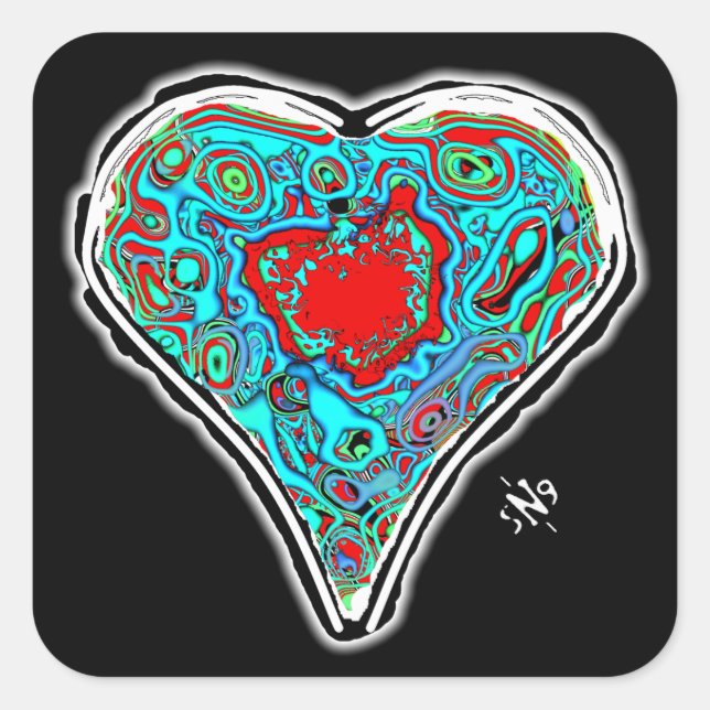 Adesivo Quadrado Anatomia secreta de um autocolante vermelho v1.1 (Frente)