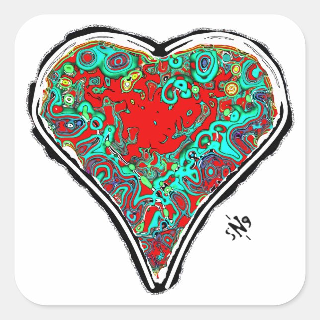 Adesivo Quadrado Anatomia secreta de um autocolante vermelho v2.2 (Frente)