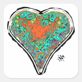 Adesivo Quadrado Anatomia secreta de um autocolante vermelho v2 qua