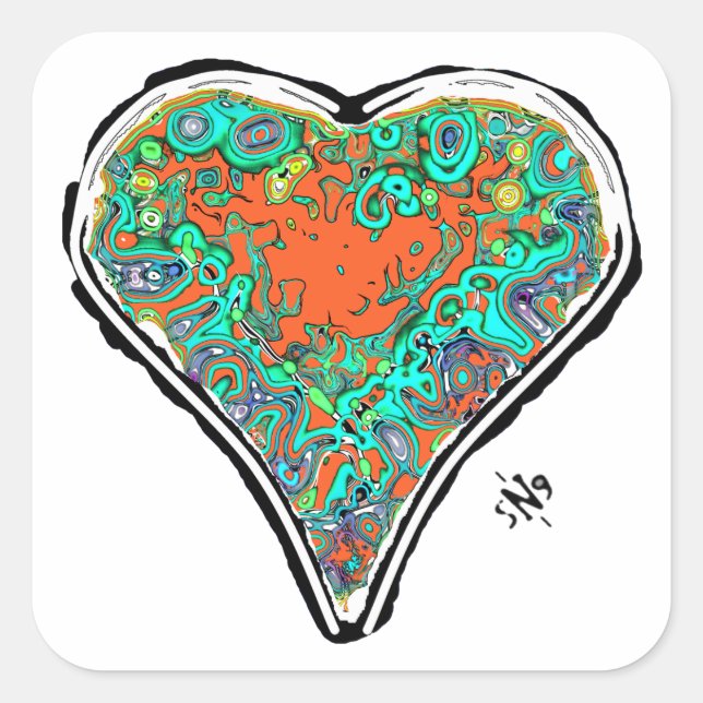 Adesivo Quadrado Anatomia secreta de um autocolante vermelho v2 qua (Frente)