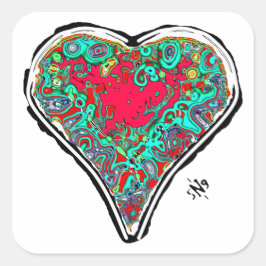 Adesivo Quadrado Anatomia secreta de um autocolante vermelho v3 qua