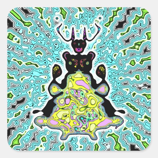 Adesivo Quadrado Anatomia secreta de um hamster espacial v2-1 (Frente)