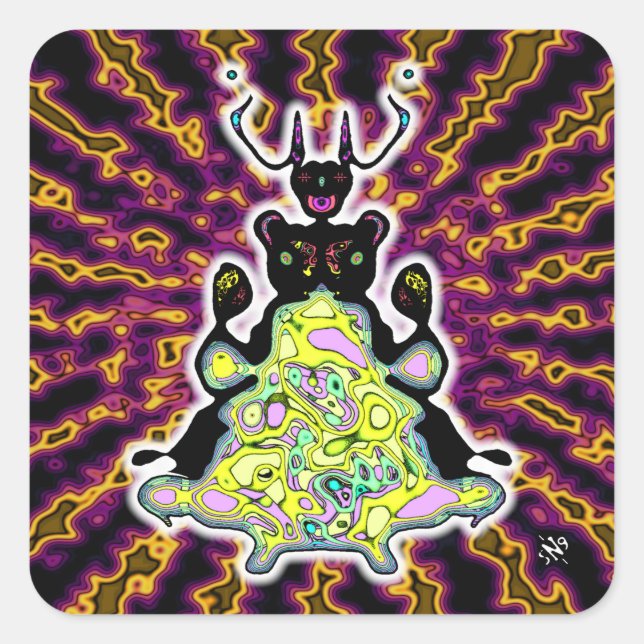 Adesivo Quadrado Anatomia secreta de um hamster espacial v4 (Frente)