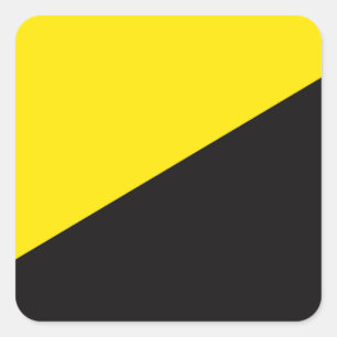 Adesivo Quadrado Ancap flag Anarchocapitalismo amarelo e preto