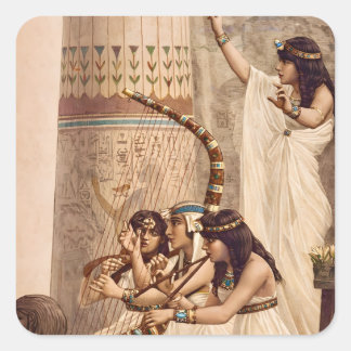 Adesivo Quadrado Ancient Egyptian Temple Musicians 