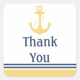 Adesivo Quadrado Âncora Amarela Obrigado
