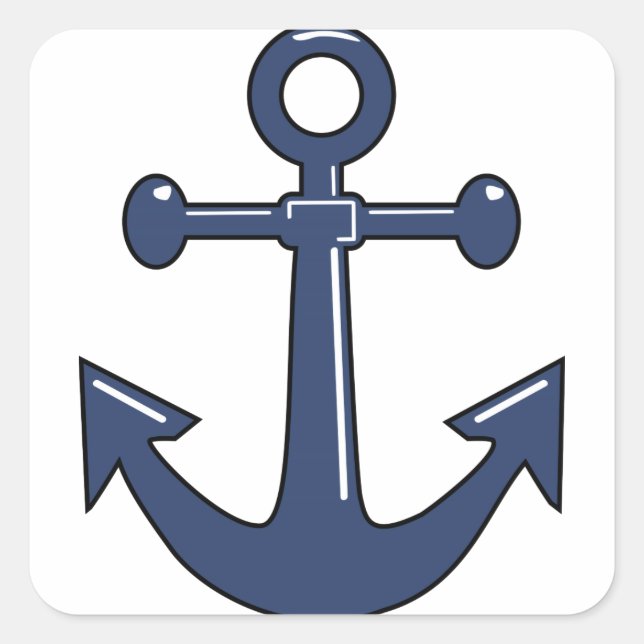 Adesivo Quadrado Âncora azul (Frente)