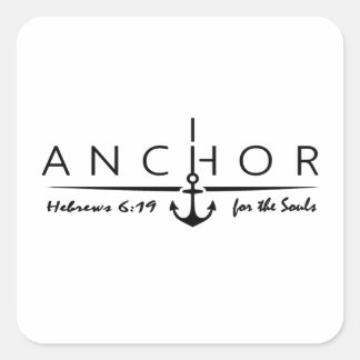 Adesivo Quadrado Âncora para a Alma – Hebrews 6:19 Fé