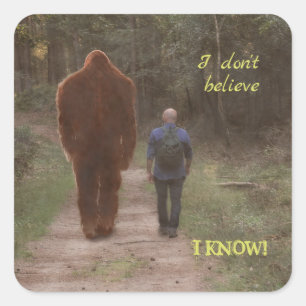 ADESIVO QUADRADO ANDANDO COM BIGFOOT SASQUATCH