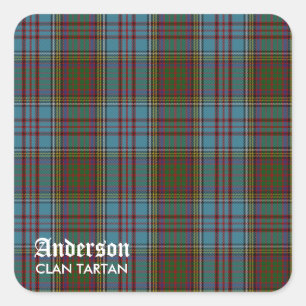 Adesivo Quadrado Anderson Clan Family Tartan (com nome)