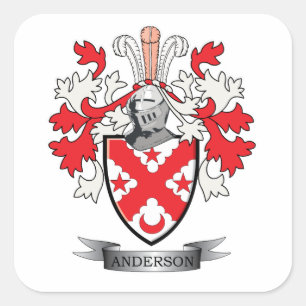 Adesivo Quadrado Anderson Family Crest Casaco de Armas