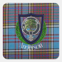 Anderson Scottish Clan Tartan e Crest