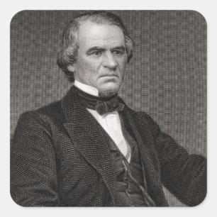 Adesivo Quadrado Andrew Johnson, gravado de uma fotografia por Thom
