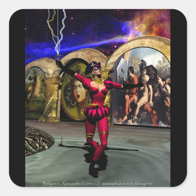 Adesivo Quadrado ANDROID BALÉ, Ficção científica (Frente)