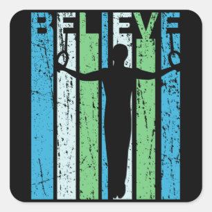 Adesivo Quadrado Anéis de ginástica acreditam em mulheres adolescen