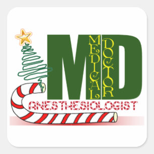 Adesivo Quadrado Anestesiologista MERRY CHRISTMAS