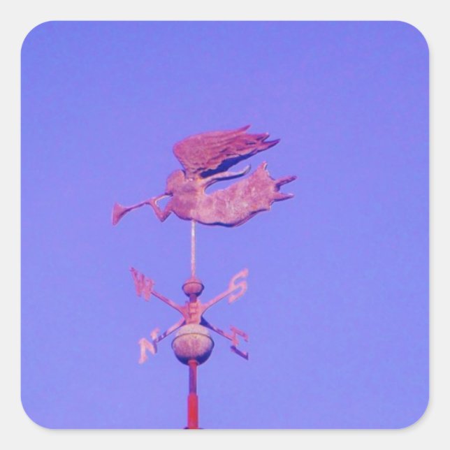 Adesivo Quadrado Angel BLOW HORN WEATHER VANE (Frente)
