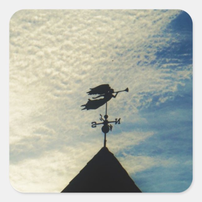 Adesivo Quadrado Angel BLOW HORN WEATHER VANE (Frente)