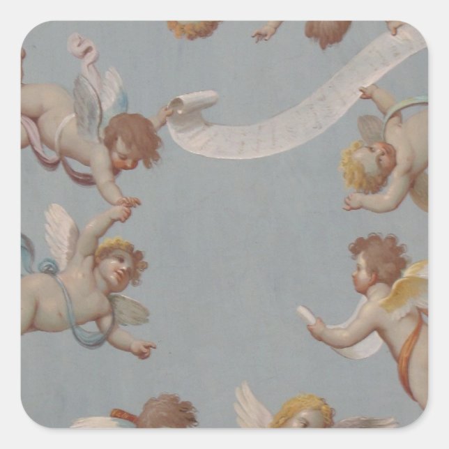 Adesivo Quadrado Angel Cherubs Whimsical Renaisance (Frente)
