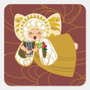 Adesivo Quadrado Angel com Harp Sticker