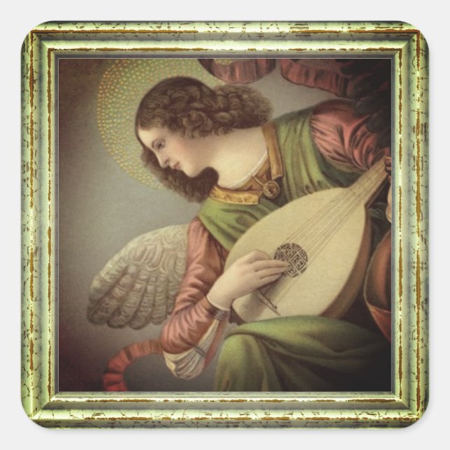 Adesivo Quadrado Angel com Mandolin (Frente)