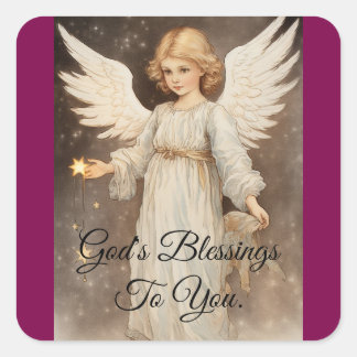 Adesivo Quadrado Angel com Star Sticker