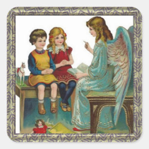 Adesivo Quadrado Angel Ensinando Crianças