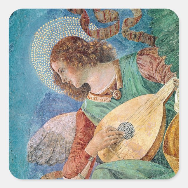 Adesivo Quadrado Angel Musical (Frente)