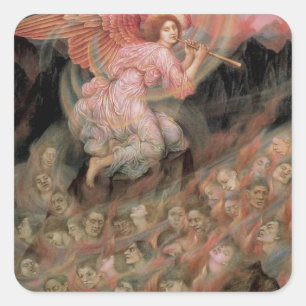 Adesivo Quadrado Angel Piping to Souls in Hell por Evelyn De Morgan