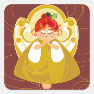Adesivo Quadrado Angel Praying Sticker