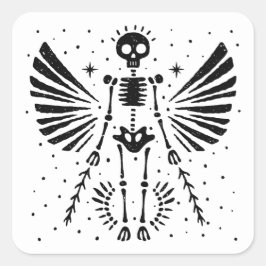Adesivo Quadrado Angel Skeleton Gothic Natal