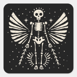 Adesivo Quadrado Angel Skeleton Gothic Natal