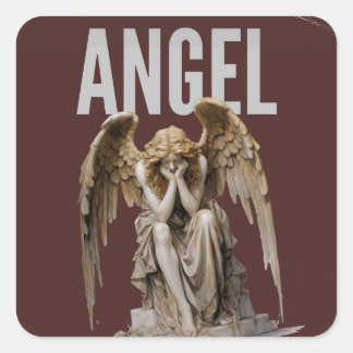 Adesivo Quadrado Angel Statue Kiss-Cut Vinyl Decal