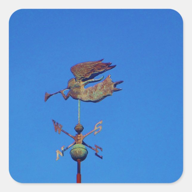 Adesivo Quadrado Angel Weather Vane Bright Blue Sky (Frente)