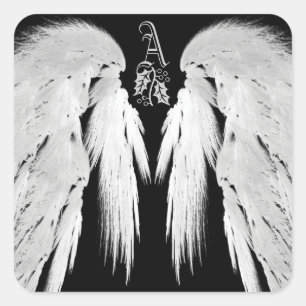 Adesivo Quadrado ANGEL WINGS Black HeavenHolly Monograma
